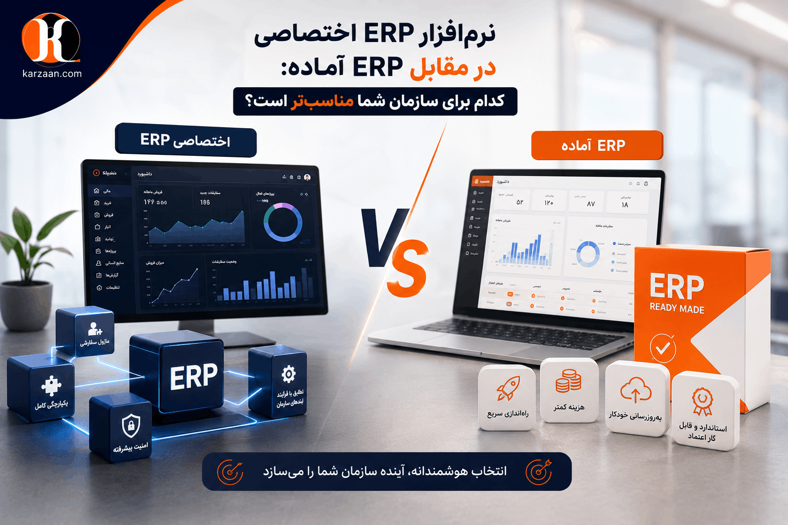نرم‌افزار ERP اختصاصی یا آماده؟ راهنمای انتخاب درست برای سازمان شما